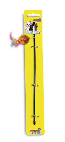 BRINQ CAT TOY BOLINHA PENACHO E HASTE